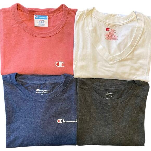 Reseller Bundle 4 Blank Shirts- Champion, Old Navy, Hanes - Picture 1 of 12